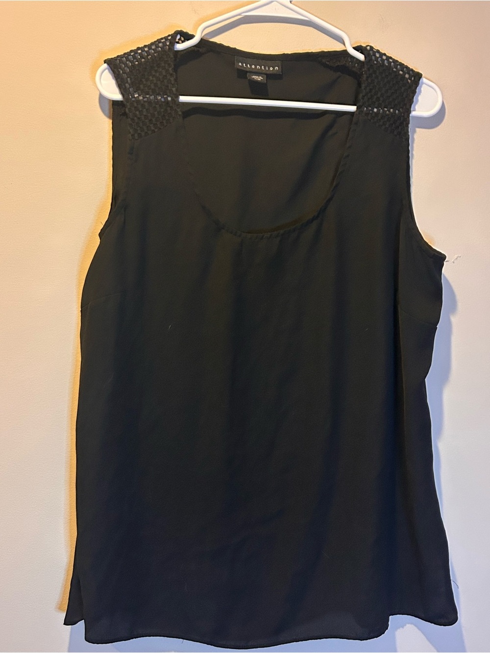 Black XL Tank Top Crochet Women’s Boho Peasant Festival Sleeveless Flowy
